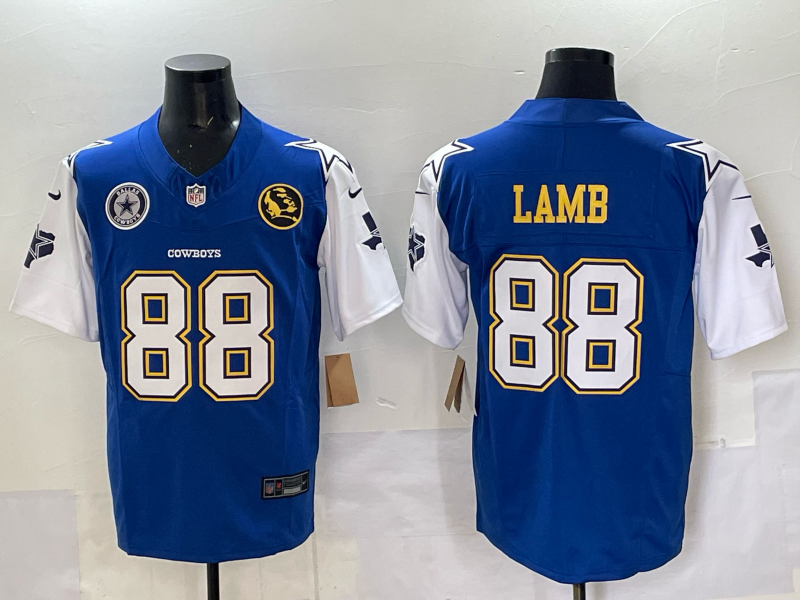 Men Dallas Cowboys #88 Lamb blue Nike 2025 Thanksgiving NFL Jersey 01->dallas cowboys->NFL Jersey